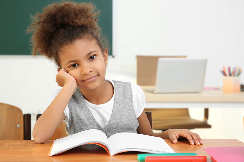 Portrait of beautiful African elementary schoolgirl